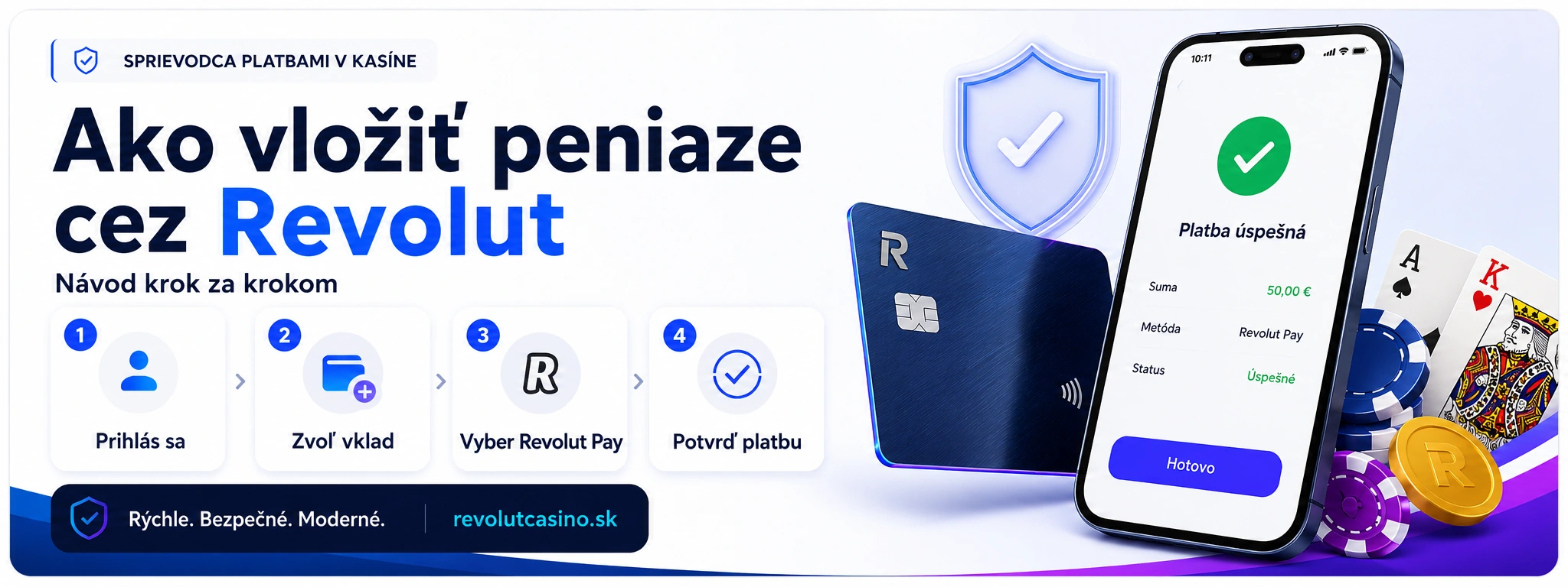 Vklad cez Revolut krok za krokom v pokladni kasína
